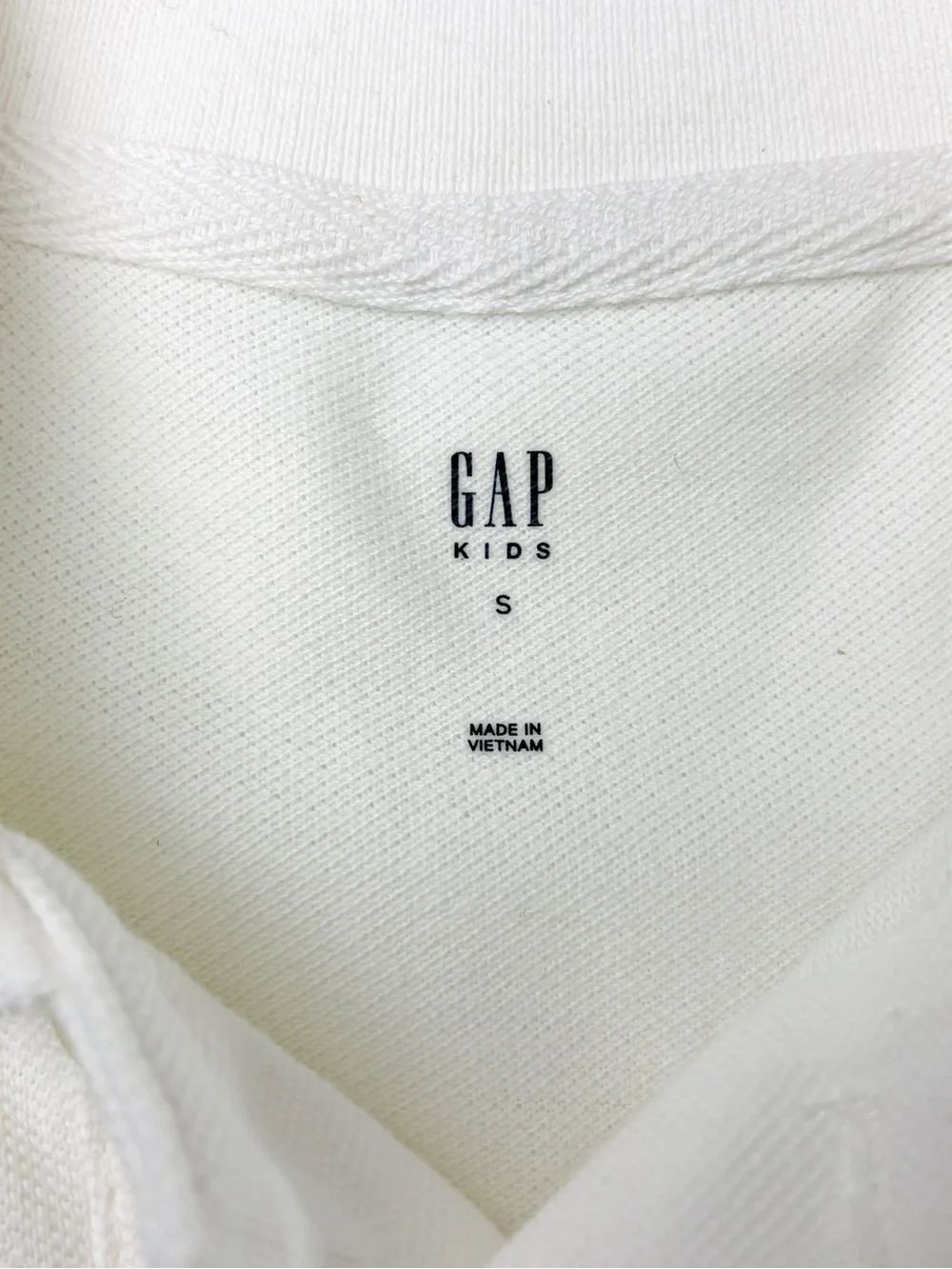 GAP Kids 100% Cotton White Short Sleeve Polo Shirt, Szs S & M